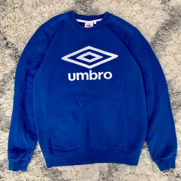 (with Stains) Vintage Umbro Sweater women's Medium Blue Pullover - Picture 1 of 11